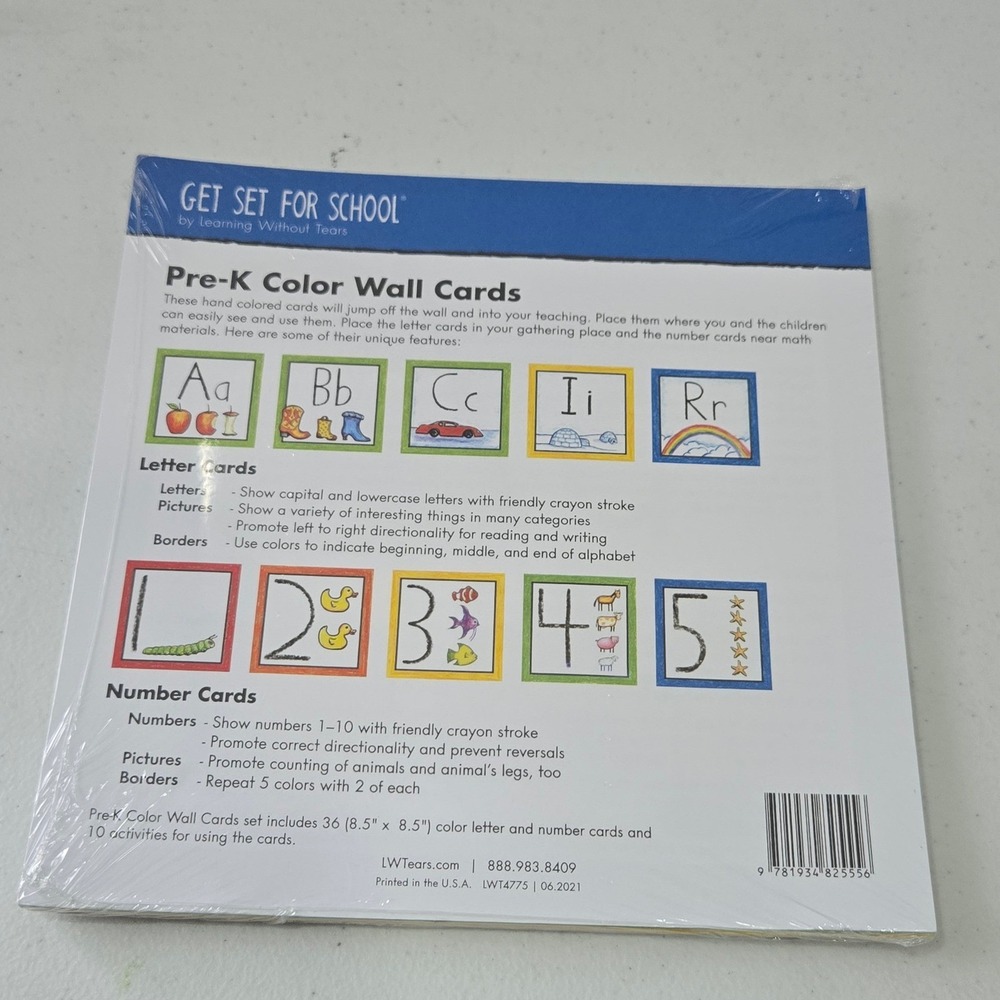 Learning Without Tears Get Set For School Pre-K Color Wall Cards LWT4775 36ct